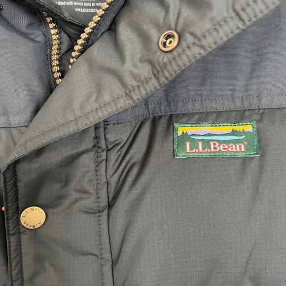 LL Bean Men's M DownTek Pertex Quantum Classic Down Vest Black Gray Puffer - Picture 7 of 13